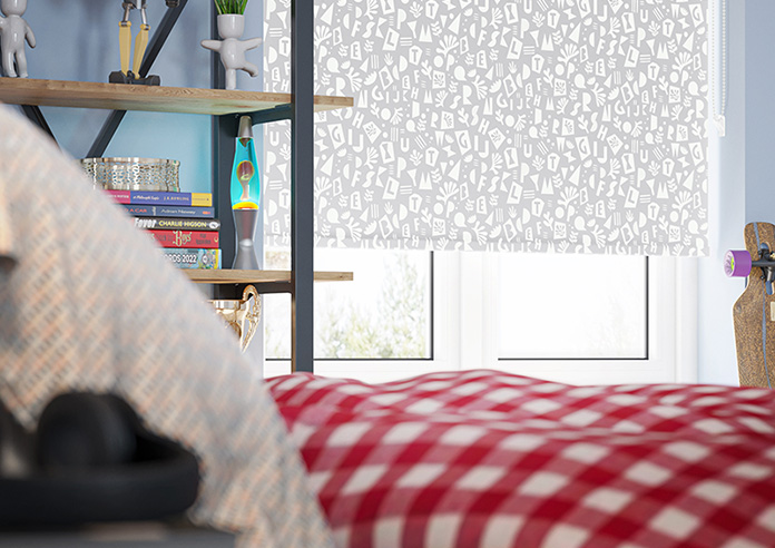 Alphabet, Ultimate Grey - Twist&Fit Roller Blind - Image 5